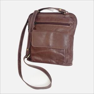 Chaos Leather Collection Leather Fully Lined Crossbody Bag Adjustable Strap 🟫